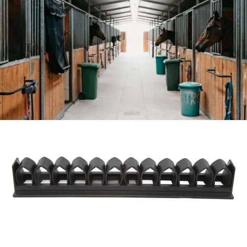 Wall Mounted Horse Whip Holder, Plastic, Black, 31x6.4cm