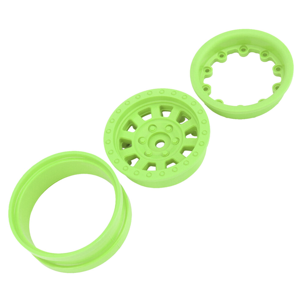 1.9In Rc Beadlock Wheels Rims For Axial Scx10 & Traxxas 1/10 Crawler Cars Green 9451353202497