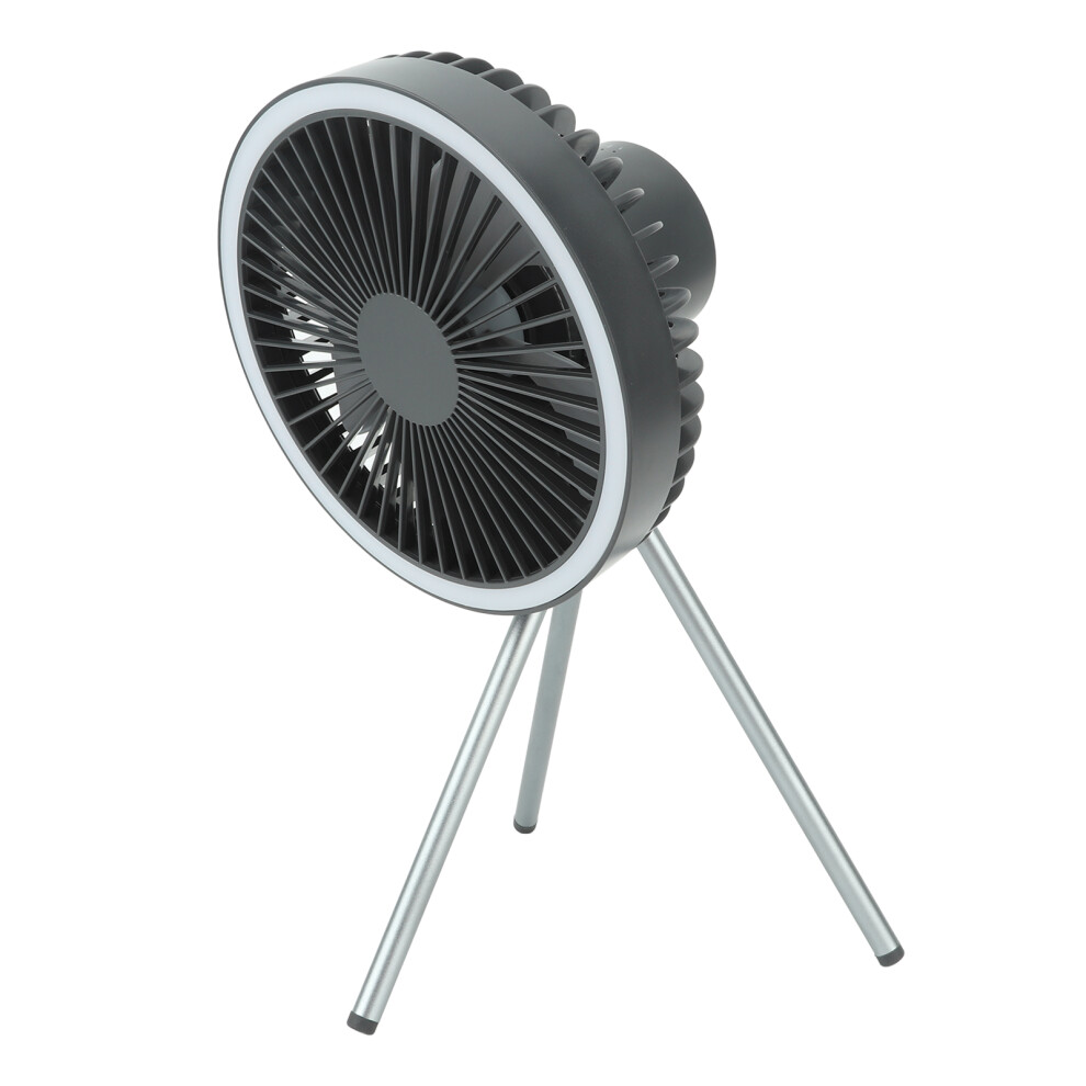 Portable 10000Mah Usb Camping Fan With Light & Tripod - Gray, 192X342mm 4961353203127