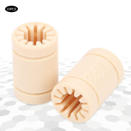 LM8UU Bearing 10Pcs, Plastic Linear Bearing, Low-Vibration Linear Bushing, 8mm Bore, 3D Printer Accessories 2