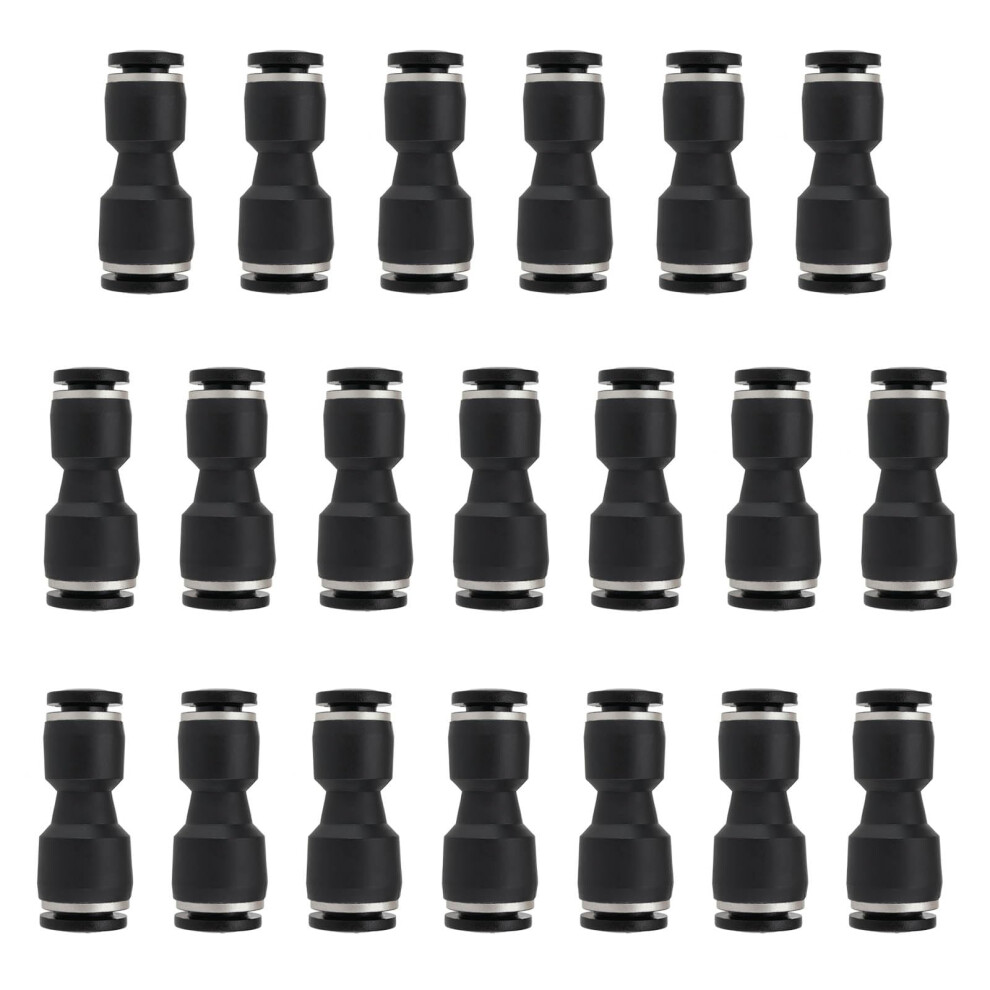 Push To Connect Pneumatic Fittings 20Pcs 6Mm-8Mm Black Straight Reducer Quick Release Connectors For Tools Manufacturing 9084446336740