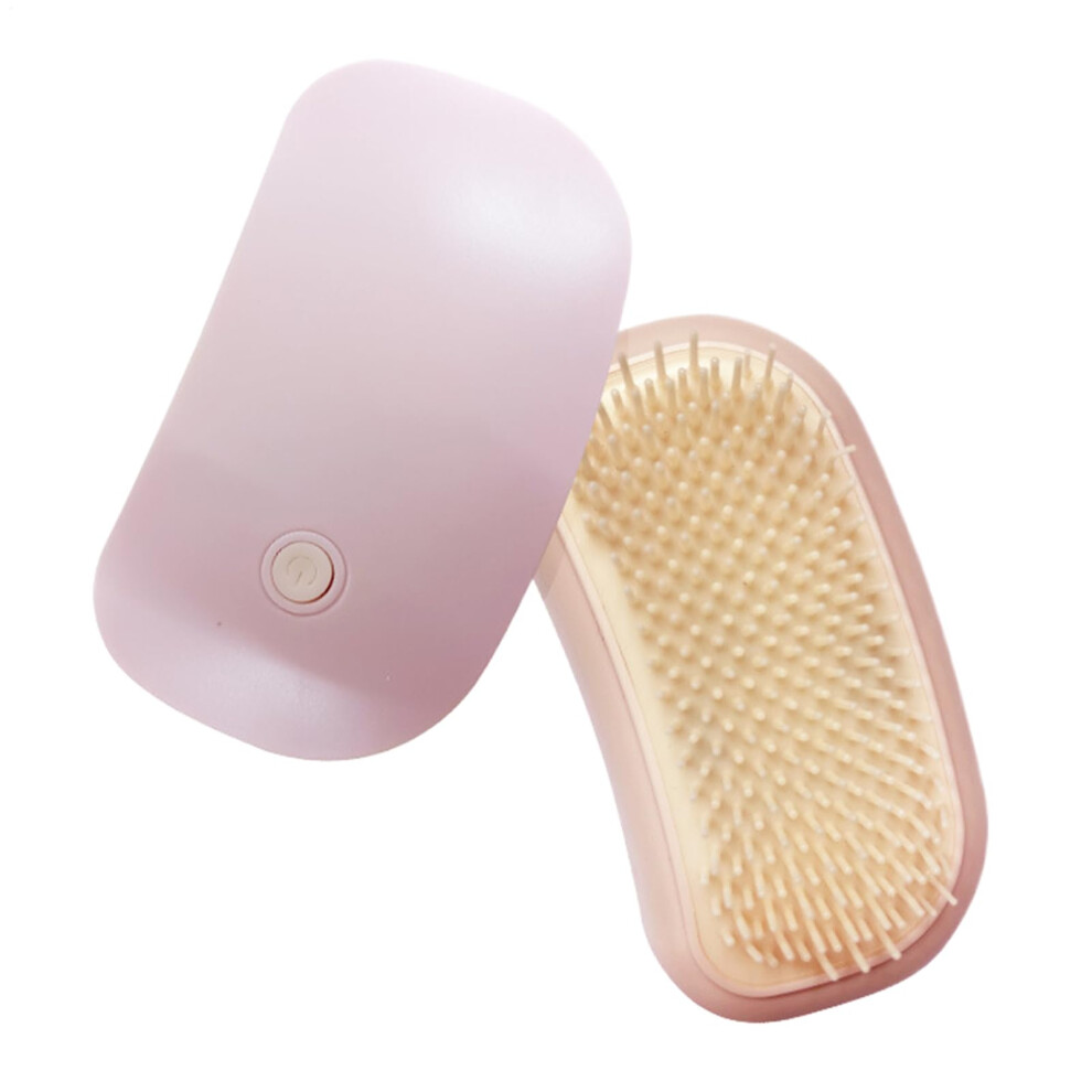 Light/Pink Automatic Scalp Massager Handheld Vibration Stimulator Brush For Muscle Relaxation Stress Headache Spa