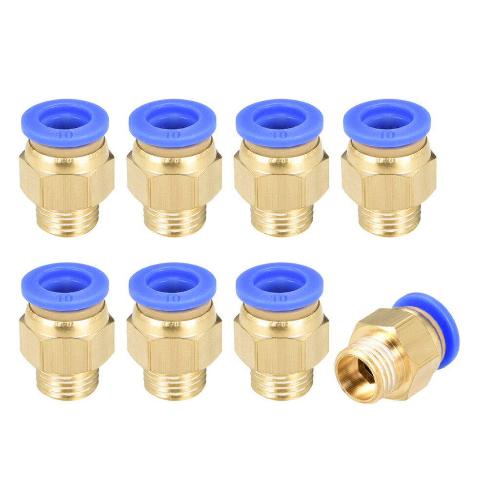 Straight Pneumatic Push To Quick Connect Fittings G1/4 Male X 10Mm Tube Od 8Pcs G1/4 Quick Connect, 10Mm Tube Od 9354506200886