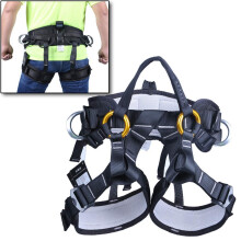 Climbing Harness Black Waist Hip Protection Belt for Tree Climbing, Rock Climbing, Mountaineering, Rappelling