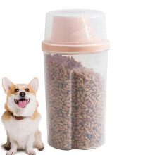 Pet Food Storage 1000ml Capacity Airtight Container Moisture-Resistant Snack Pot With Locking Lid For Voyag Pink
