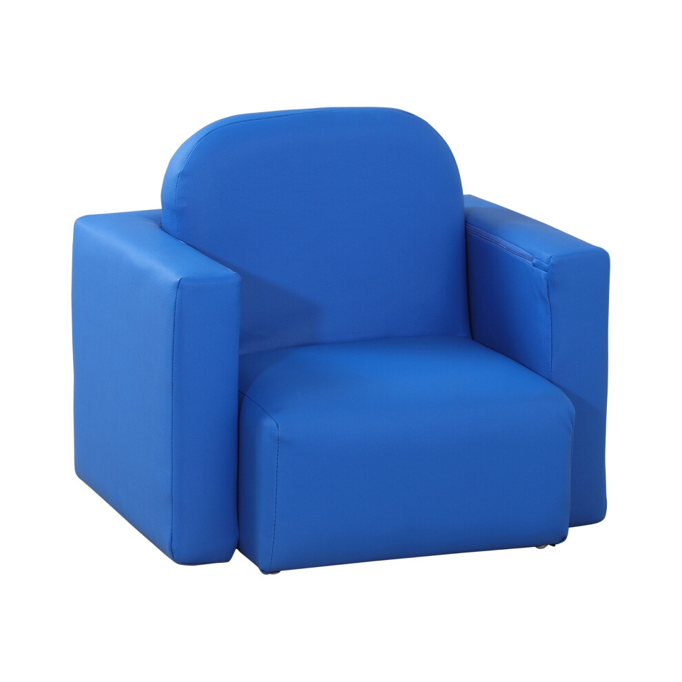 Children's 2 in 1 Toddler Sofa Chair Blue 48x44x41cm Ideal for Playroom & Relaxation Soft Upholstery & Easy to Clean-image-OPC-PKZ8PB5-NEW