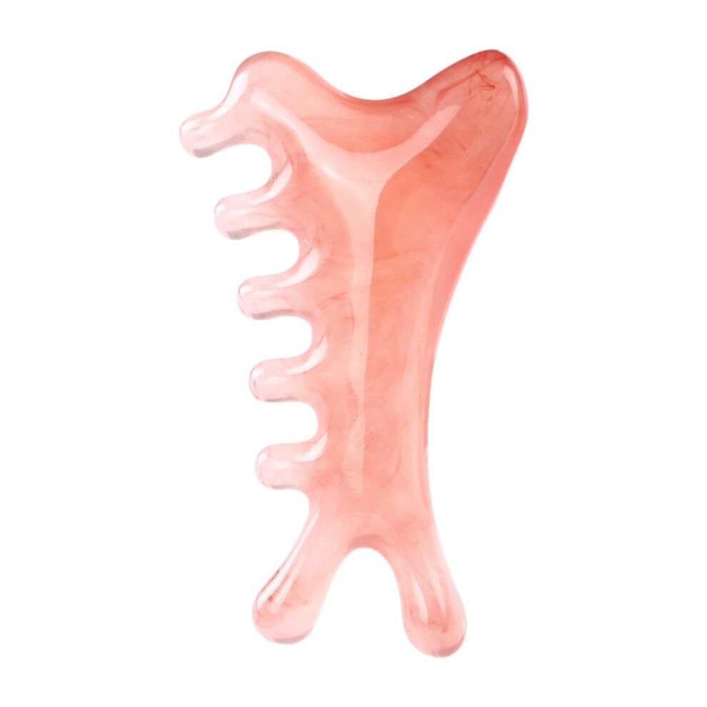 Pink Resin Massage Comb Guasha Scraping For Scalp Portable For Women And Men Multifunctional