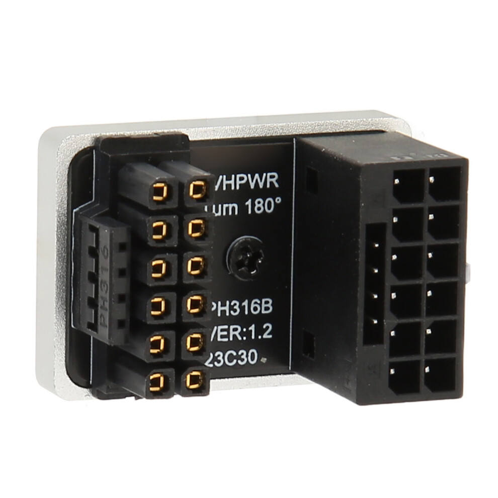 12V Pcie 5.0 Gpu Power Adapter Atx 16Pin Male To Female 180 U Turn Silver 7891353229339