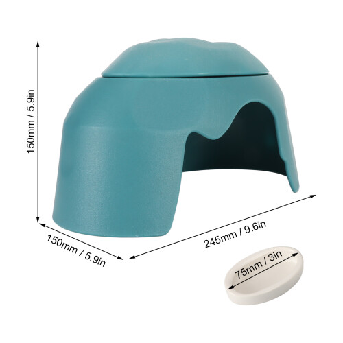 Spacious Humidification Reptile Hide Cave with Ceramic Bowl 245x150mm 1