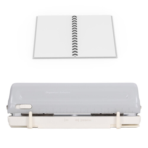 Gray 10-Sheet Adjustable Hole Puncher, 6 Holes, A4/A5