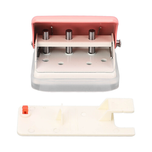 Pink Handheld 3-Hole Puncher, 5 Sheet Capacity, 19mm Pitch 2