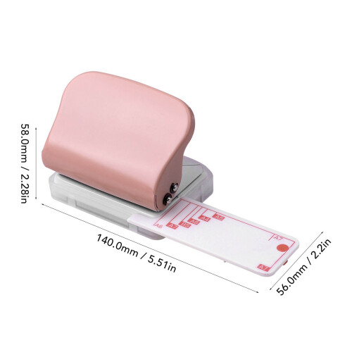 Pink Handheld 3-Hole Puncher, 5 Sheet Capacity, 19mm Pitch 1