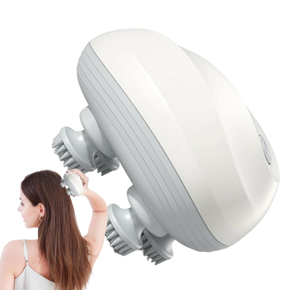 Scalp Massager Electric Hair Growth Cordless Head Massager White For Men Women Spa Stress Relief Cleaning Scrubber