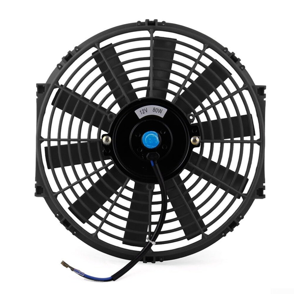 Electric Slim Radiator Cooling Fan 12 Inch 12V 80W Reversible Flat Cooling Fan For Most Vehicles And Radiator Systems 9393856243037