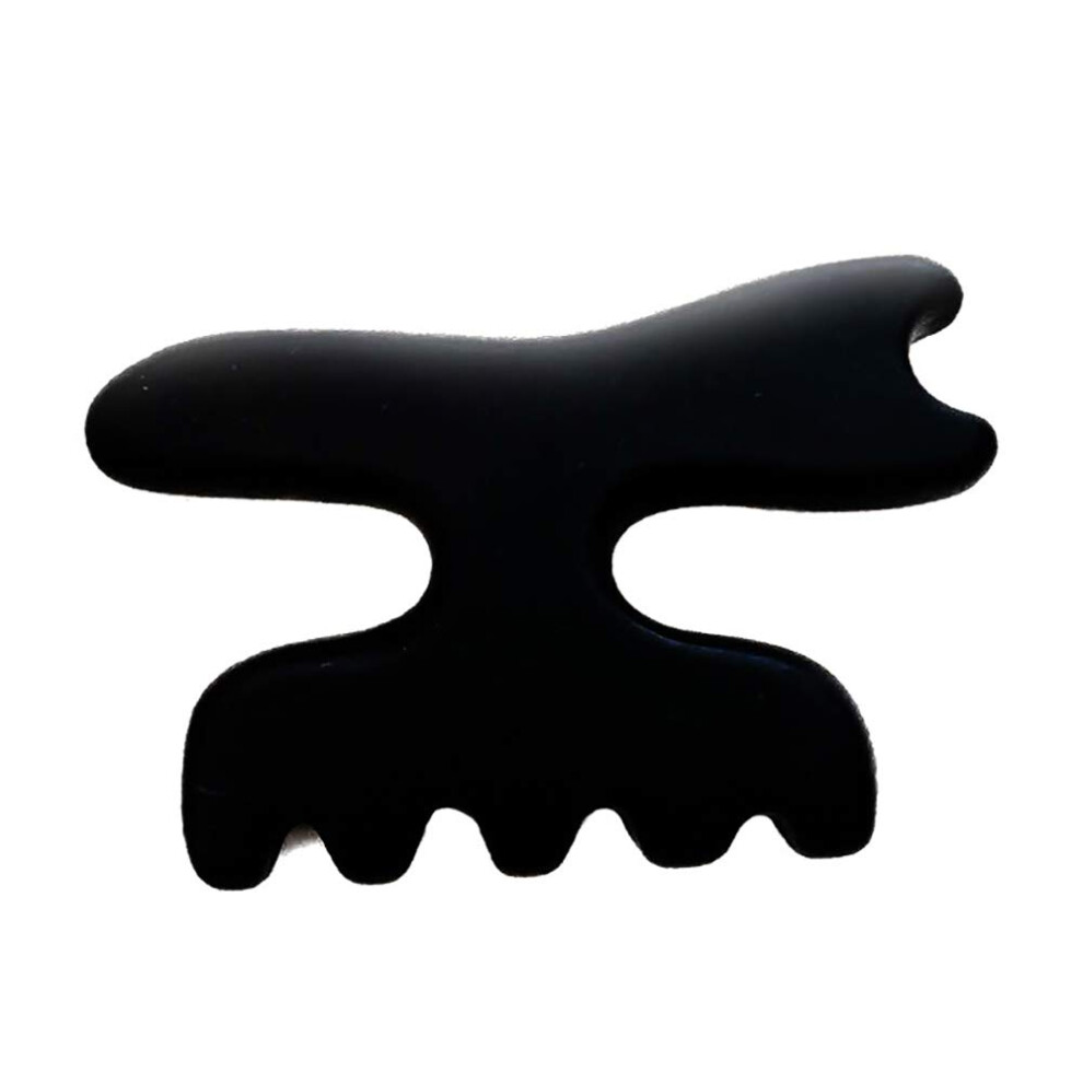 Black Gua Sha Scraping Massage Tool - 1-Piece Bian Stone, Traditional Acupuncture Scraper Tool, Stone Massage Tool
