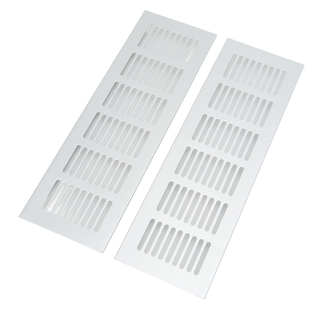 Rectangular 80X250mm Aluminum Grille For Cabinets & Rv Ventilation Silver 9321353272205