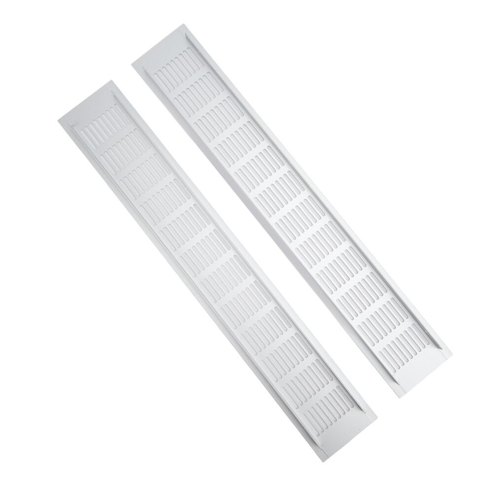 Durable 2-Pack 80x500mm Aluminum Vent Grilles for Shoe Cabinets-image-OPC-PKZ927H-NEW