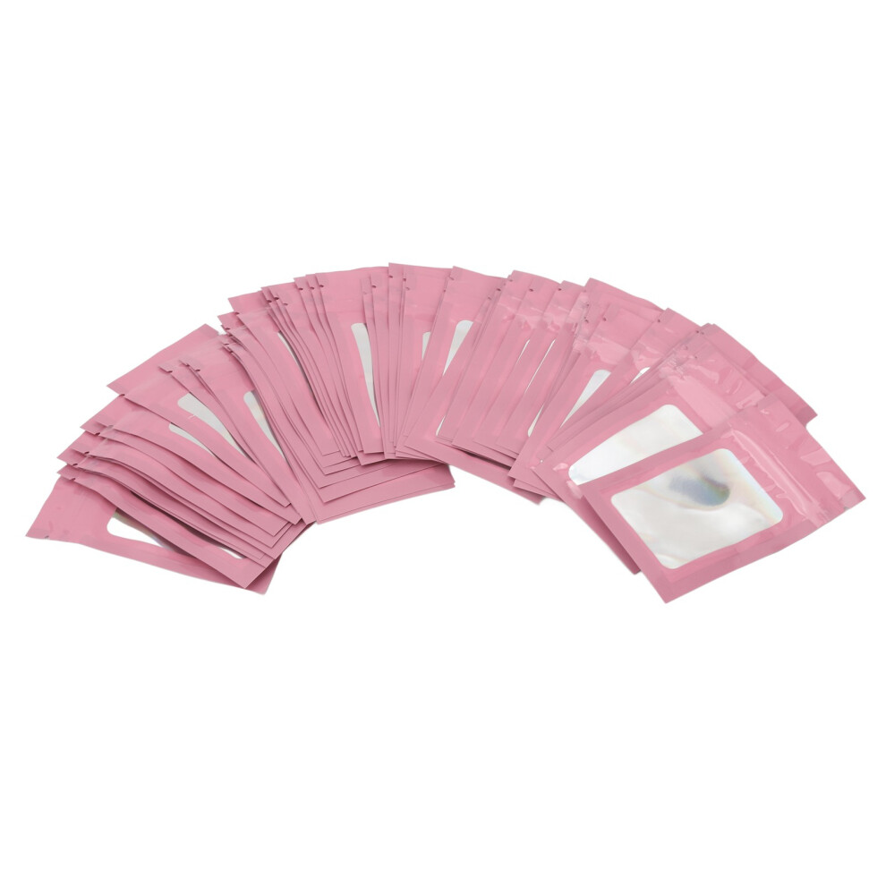 Pink 100Pcs Holographic Reusable Ziplock Bags 6X10cm Food Storage