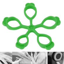 Dark Green Silicone Hand Grip Strengthener Flower Shape Finger Stretcher 11lb
