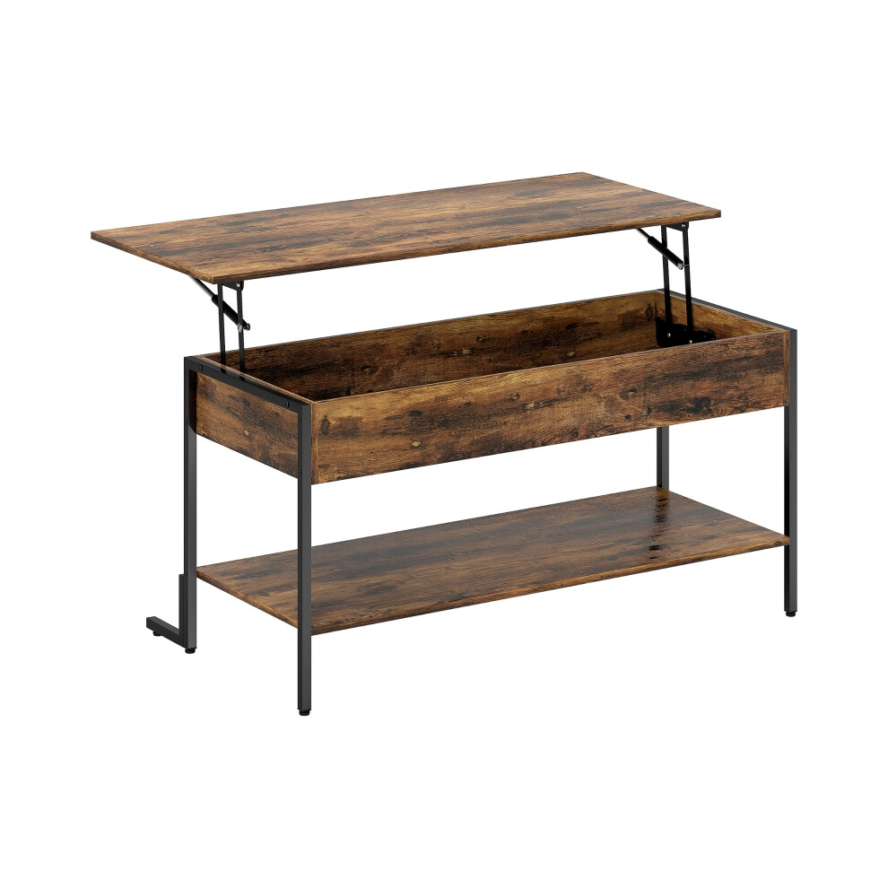 Rustic Brown Lift-Top Coffee Table with Storage - Multi-Functional Solid Wood Construction Easy to Access Stylish Home Decor-image-OPC-PKZ9CQY-NEW