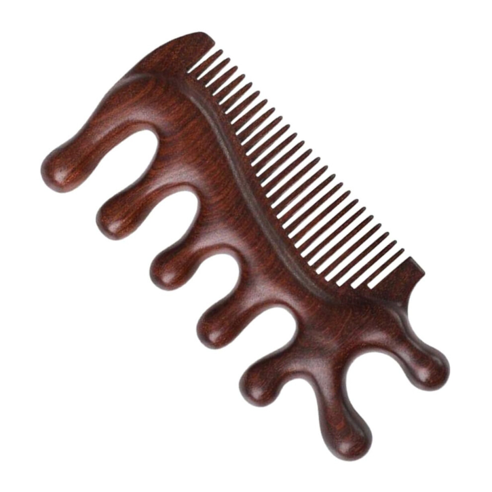 Wooden Five-finger Massage Comb For Dandruff Head Scratcher Scalp Massager Gua Sha Tool Wide-Tooth Comb Curly Hair