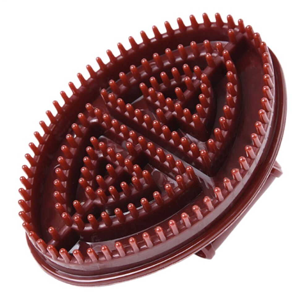 Massage Brush Handheld Scalp Massager Ergonomic Silicone Bristles Comb 10.5x6 Cm Shower and Home Spa