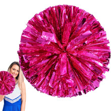 Cheerleader Pompoms 6 Pack Metal Foil Pom Poms For Cheerleading Bright Hand Poms For Sports Events Dances Used