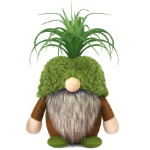 Succulent Air Plant Gnomes, Green Plush Tomte, Slender Leaves, Handmade Nordic Cacti Decor, Tiered Tray Shelf Sitters