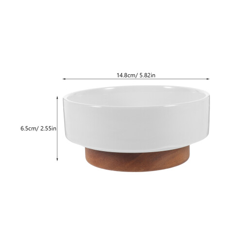 White Ceramic Appetizer Plate with Wood - Home Food Tray 1