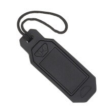 Black Compact Tpe Identification Tag Keychain Pendant Accessory