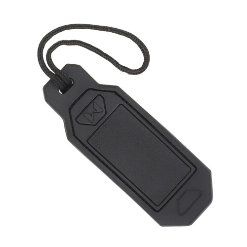 Black Compact Tpe Identification Tag Keychain Pendant Accessory