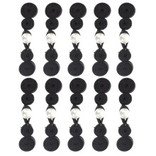 10Paren Zwarte Polyester Knopen Voor Traditionele Kledingdecoratie