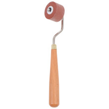 1Stk Robuster Gummi-Druckroller Holzgriff Braun Printmaking Tool