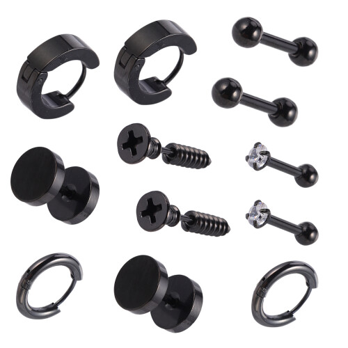 6 paar piercing-ohrringe, modeschmuck, ohrstecker, ohrhänger
