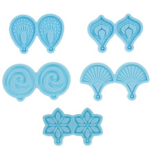5Pcs Blue Silicone Earring Pendant Mold DIY Jewelry Craft Mold Set