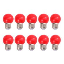 10 farbenfrohe 2-watt led-glühlampen für außen, rot mit gehäuse