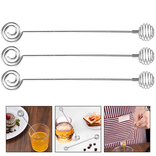 3-teiliges Set: Honigrührstäbchen aus , Honiglöffel 2