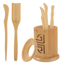 6-tlg. chinesisches Tee-Set mit Bambus-Tee-Löffel, Gongfu-Zubehör