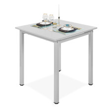Dining Table,Modern Grey Square Glossy Kitchen Table for Apartment,Small Dining Room,Kitchen