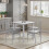 Dining Table,Modern Grey Square Glossy Kitchen Table for Apartment,Small Dining Room,Kitchen 6