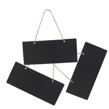 1Set Portable Wooden Chalkboard Hanging Sign for Notes and Messages