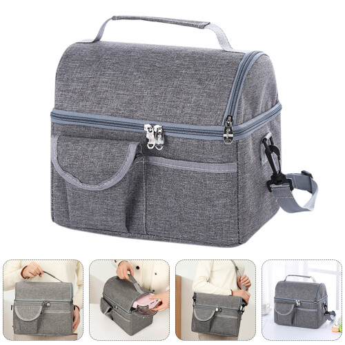 1 strapazierfähige lunchtasche, isoliertasche (grau) 2