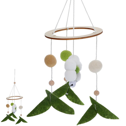 Housewarming Wind Chime Woven Flower Wind Chime Felt Multi 1pack 2