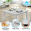 Dining Table and Chairs Set 4, Square Kitchen Table Modern Chairs for Dining Room Kitchen 4