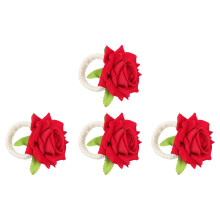 4St Servetclips Kunstroos Handgemaakt Party Accessoires