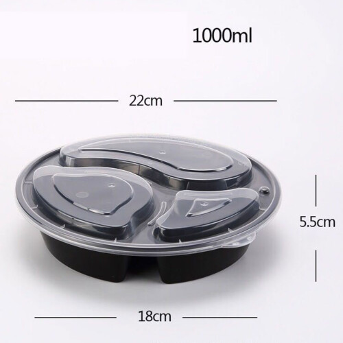 15 einweg runde plastik bento box 3- 1000 ml 1