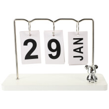Compacte Bureaukalender Met Papieren Blad En Metalen Frame