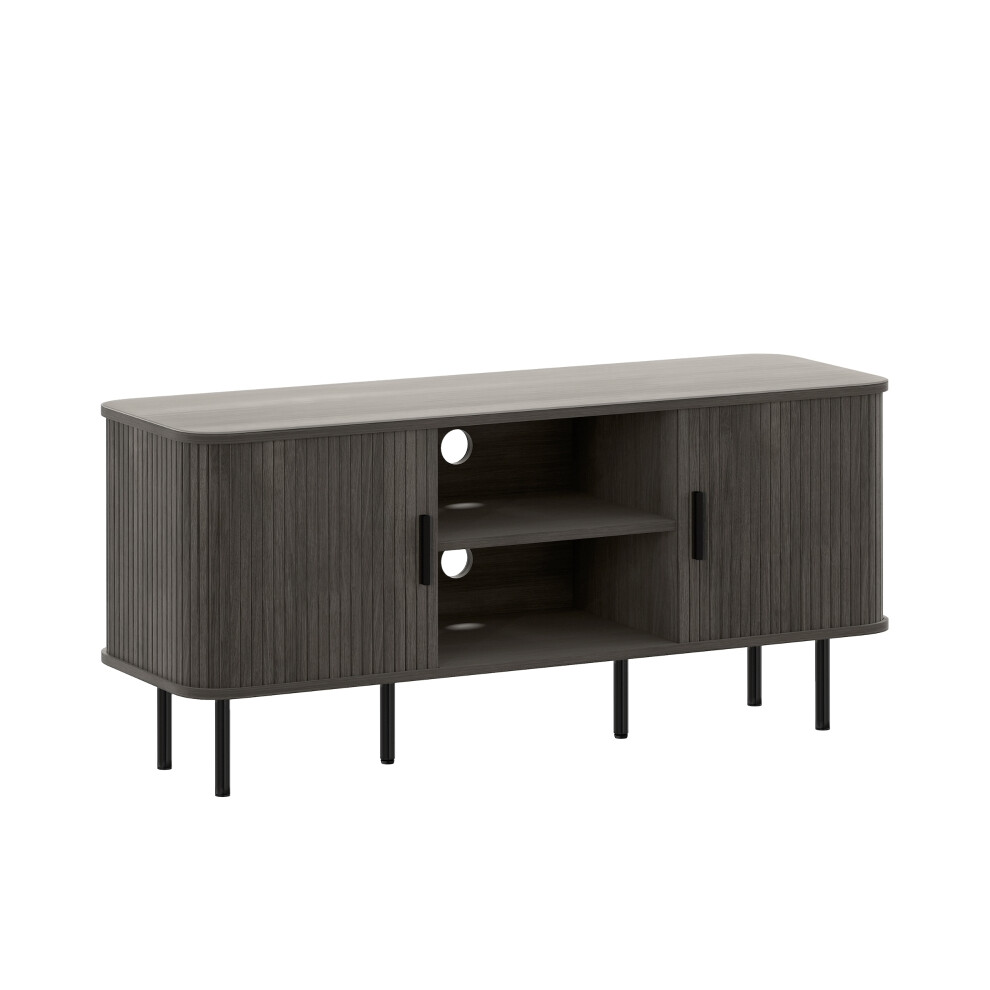 Living Room TV Stand for 55 Inch TVs Grey Storage Unit with Shelves and Cupboard for Spacious Organisation-image-OPC-PKZBJVG-NEW