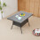 Living And Home 150cm Garden Rattan Tempered Glass Top Rectangular Table with Parasol Hole 1