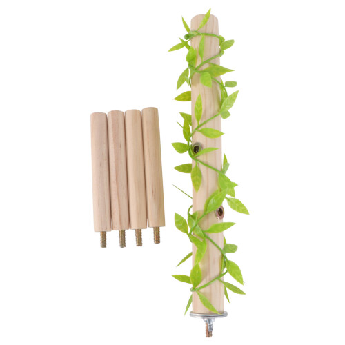 1St Papagei Stehplatz Baumzweig Vogelkäfig 4 Blatt